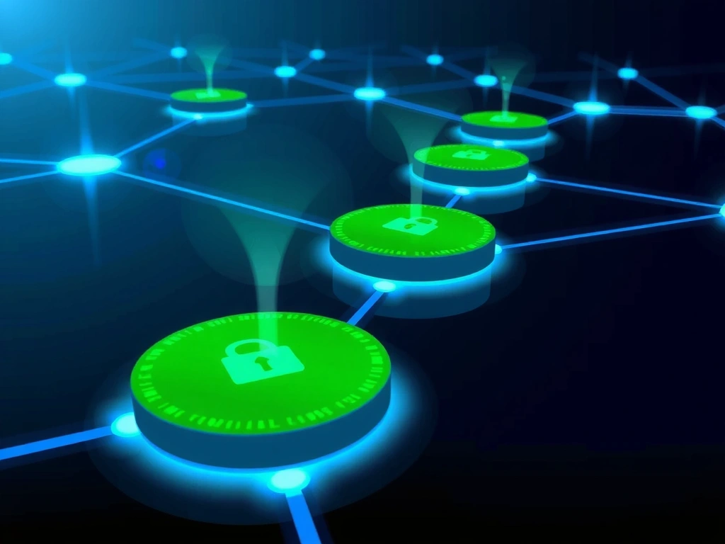 Digital cookies represented as small data packets flowing through a network, symbolizing online privacy and data management.