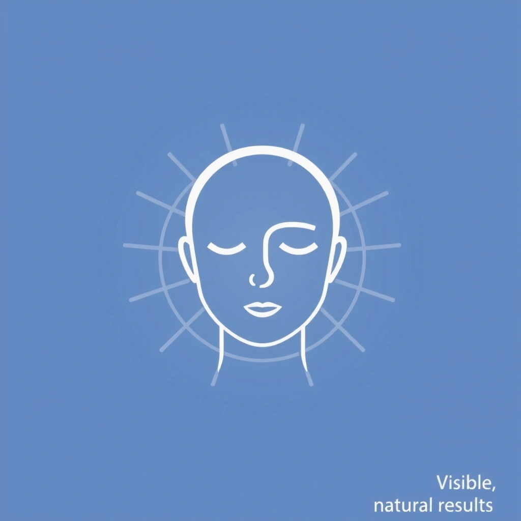 Glowing face icon representing visible results naturally